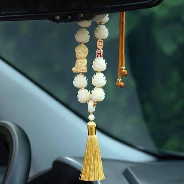 Buddha & Lotus Car Hanging Charm for Protection, Peace and Prosperity