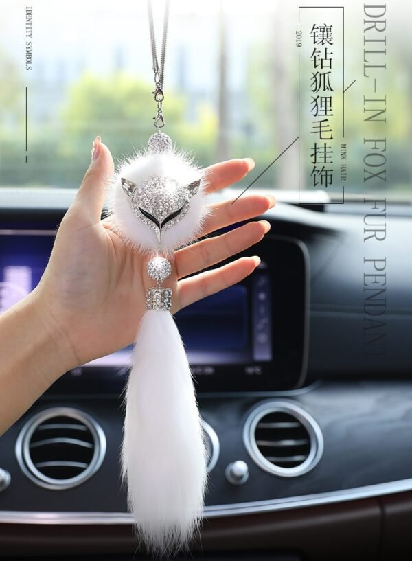 bling car charm 2 Bling Fox Car Hanging Ornament Bag Charm
