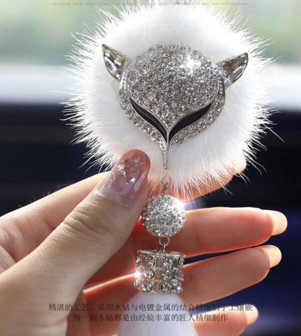 bling car charm 4 Bling Fox Car Hanging Ornament Bag Charm