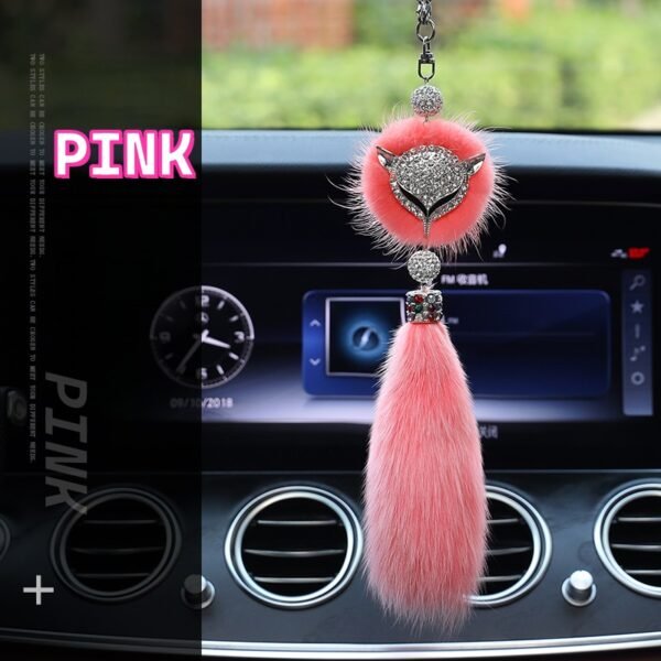 bling car charm pink Bling Fox Car Hanging Ornament Bag Charm