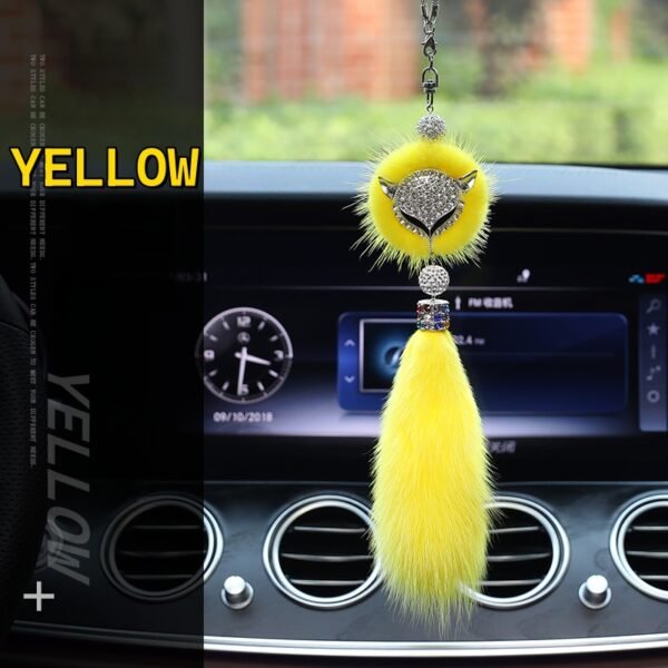 bling car charm yellow Bling Fox Car Hanging Ornament Bag Charm