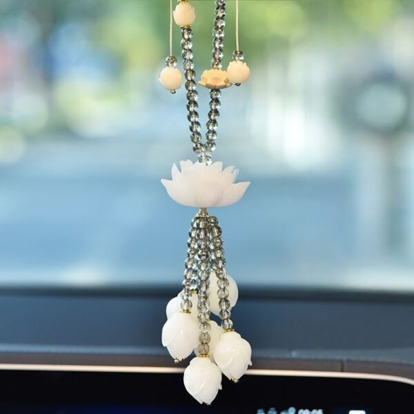 Clear Path, Calm Heart: Bodhi Lotus & Magnolia Car Pendant