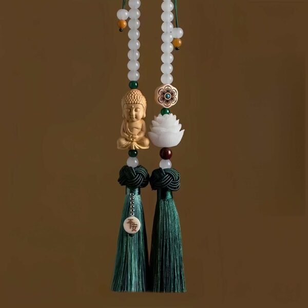 Buddha Lotus Car Pendant for Peace, Protection & Spiritual Harmony