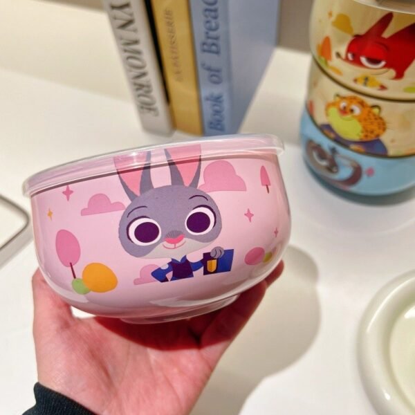 Zootopia Stainless Steel with Lid Cute Bowl for Kids (50%OFF)