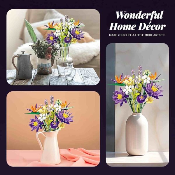 Artificial Flower Bouquet Building Block Kit for Gift (50%OFF)
