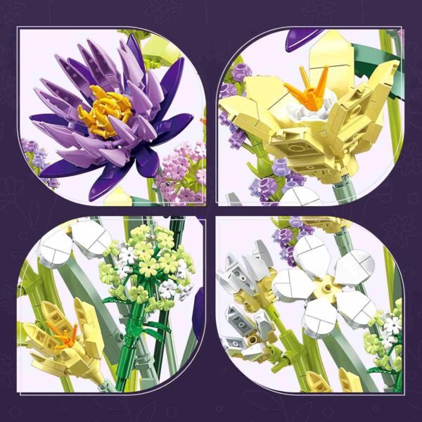 Artificial Flower Bouquet Building Block Kit for Gift (50%OFF)