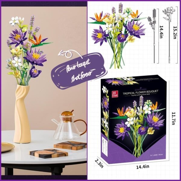 Artificial Flower Bouquet Building Block Kit for Gift (50%OFF)