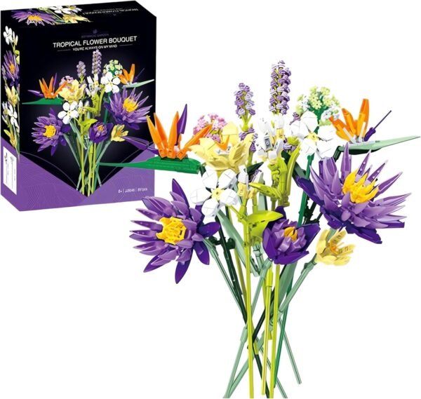 Artificial Flower Bouquet Building Block Kit for Gift (50%OFF)