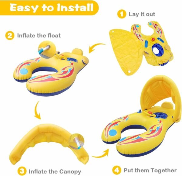 Mommy Baby Floatie for Pool with Canopy Detachable (50%OFF)