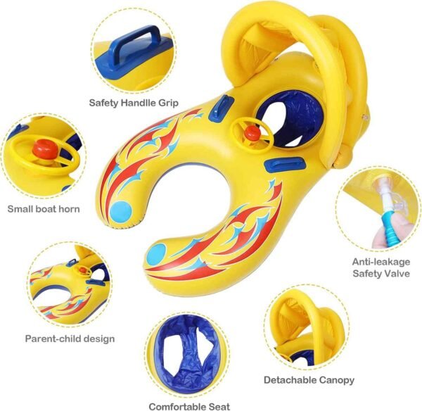 Mommy Baby Floatie for Pool with Canopy Detachable (50%OFF)