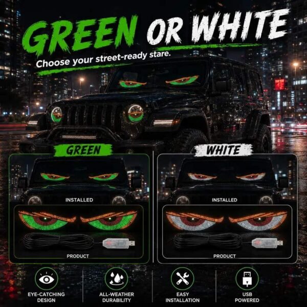 2 PCS Led Devil Eyes Lights, USB-Powered-Two Lighting Modes (50%OFF)