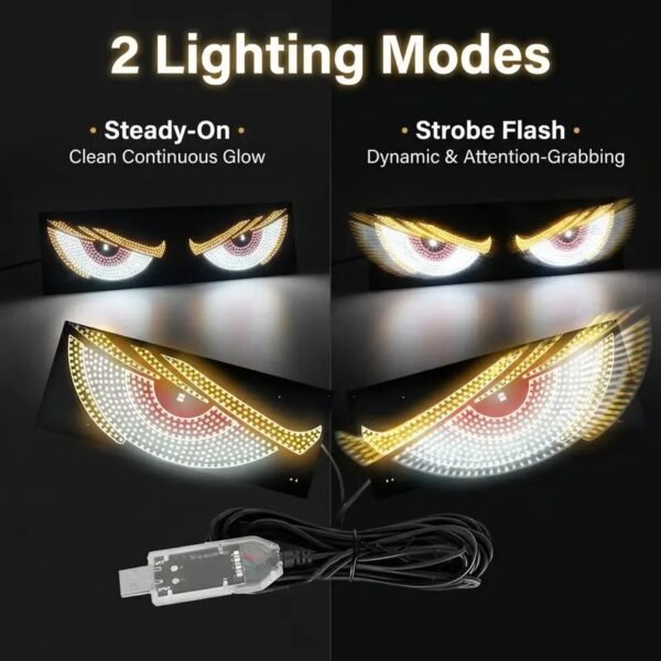 2 PCS Led Devil Eyes Lights, USB-Powered-Two Lighting Modes (50%OFF)