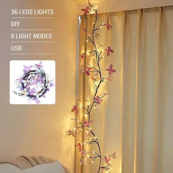 Butterfly LED Artificial Branch String Lights, 1.6m 36led USB Powered, Remote Control (50%OFF)