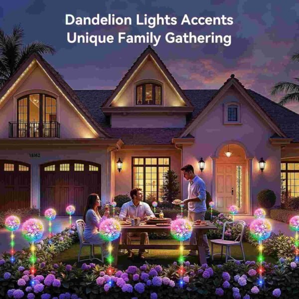 Dandelion Solar Garden Lights, 2 Modes 16 LED Solar Flower Lights - 2 Packs (50%OFF)