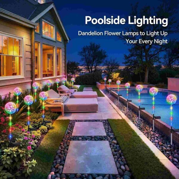 Dandelion Solar Garden Lights, 2 Modes 16 LED Solar Flower Lights - 2 Packs (50%OFF)