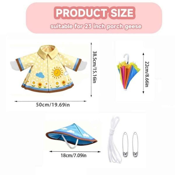 Porch Goose Outfits, Raincoats Costume with Umbrella for 23 Inch Lawn Goose (50%OFF)