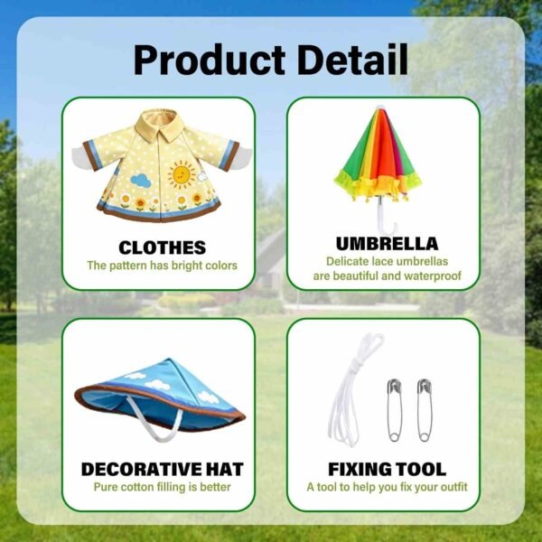 Porch Goose Outfits, Raincoats Costume with Umbrella for 23 Inch Lawn Goose (50%OFF)