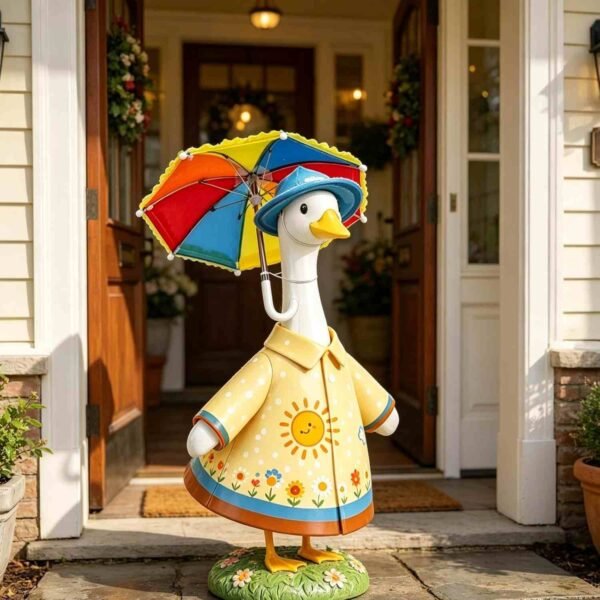 Porch Goose Outfits, Raincoats Costume with Umbrella for 23 Inch Lawn Goose (50%OFF)
