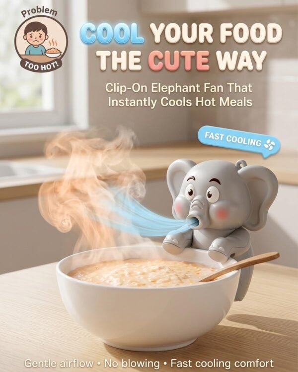 Elephant Clip-On Mini Fan for Cup & Bowl, Portable Mug Fan for Cooling (50%OFF)