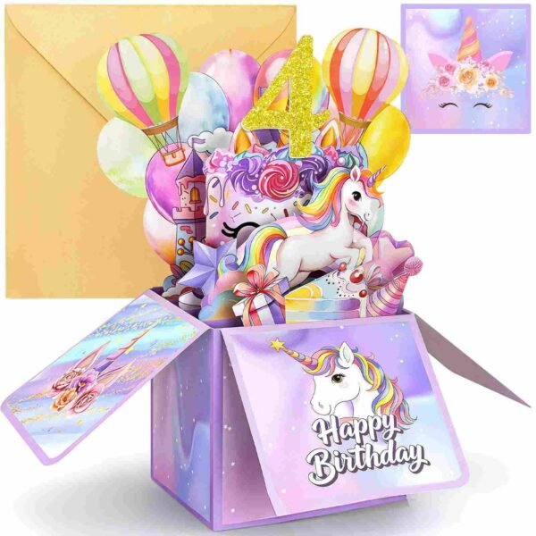 Unicorn Pop Up Birthday Card for Girls (50%OFF)