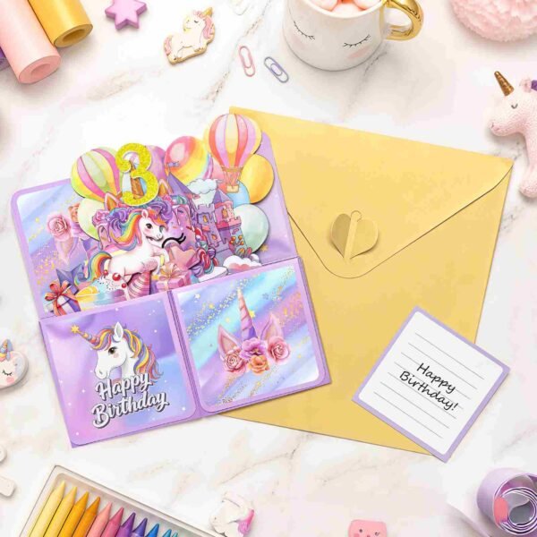 Unicorn Pop Up Birthday Card for Girls (50%OFF)