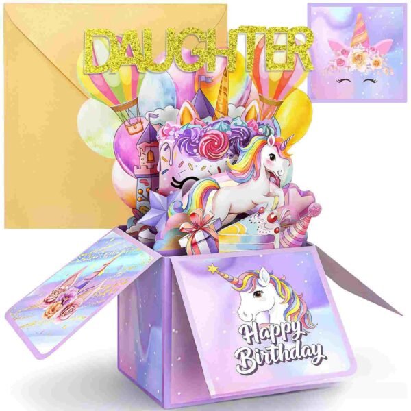 Unicorn Pop Up Birthday Card for Girls (50%OFF)