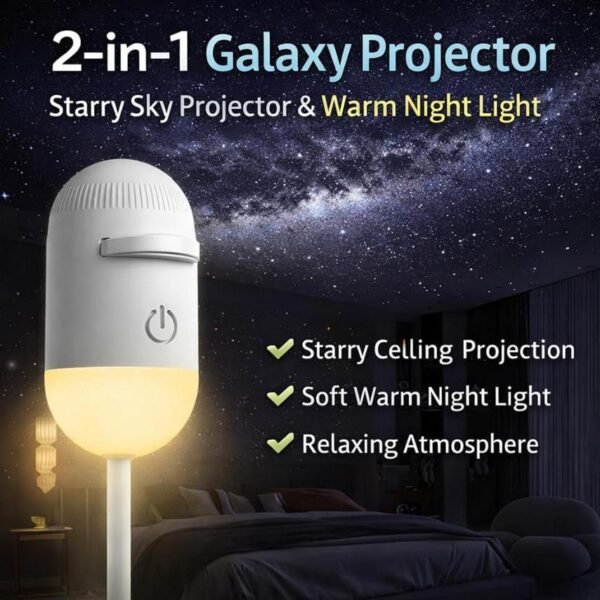 2-in-1 Galaxy Starry Sky Night Light & Projector with 12 Projection Films (50%OFF)