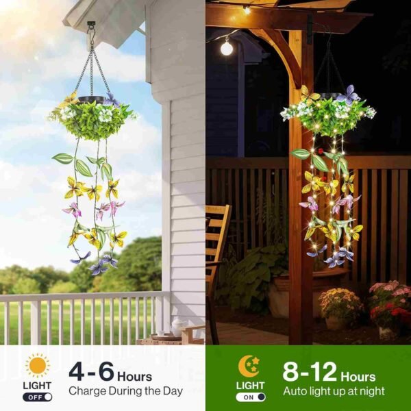 Butterfly Solar Lights for Garden, 2 Pack IP65 Outdoor String Lights with Fluttering Butterflies & Flowers (50%OFF)