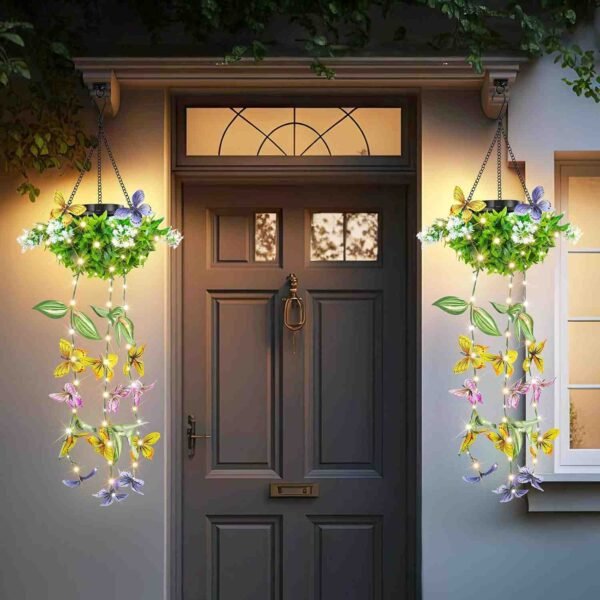 Butterfly Solar Lights for Garden, 2 Pack IP65 Outdoor String Lights with Fluttering Butterflies & Flowers (50%OFF)