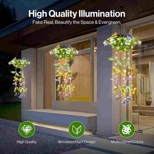 Butterfly Solar Lights for Garden, 2 Pack IP65 Outdoor String Lights with Fluttering Butterflies & Flowers (50%OFF)