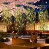 Solar Hanging Garden Lights, 66 LED Artificial Willow Leaf -2 Packs (50%OFF)
