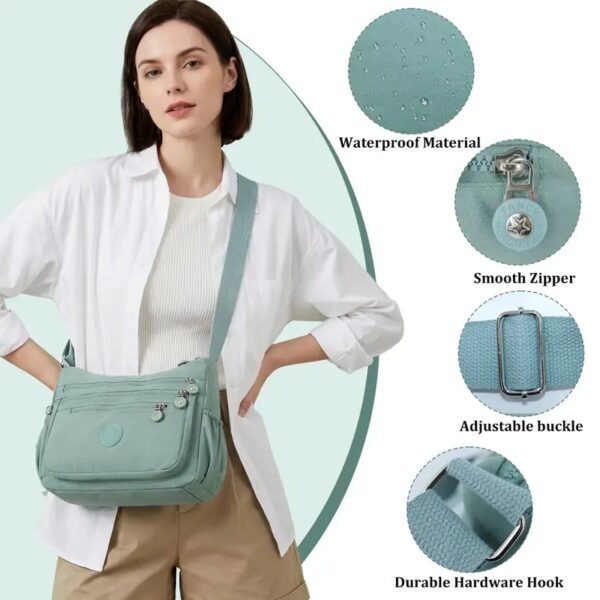 Nylon Anti-Theft Crossbody Bag – Multi-Pocket Shoulder Bag