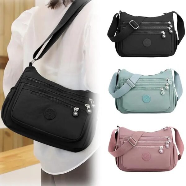Nylon Anti-Theft Crossbody Bag – Multi-Pocket Shoulder Bag
