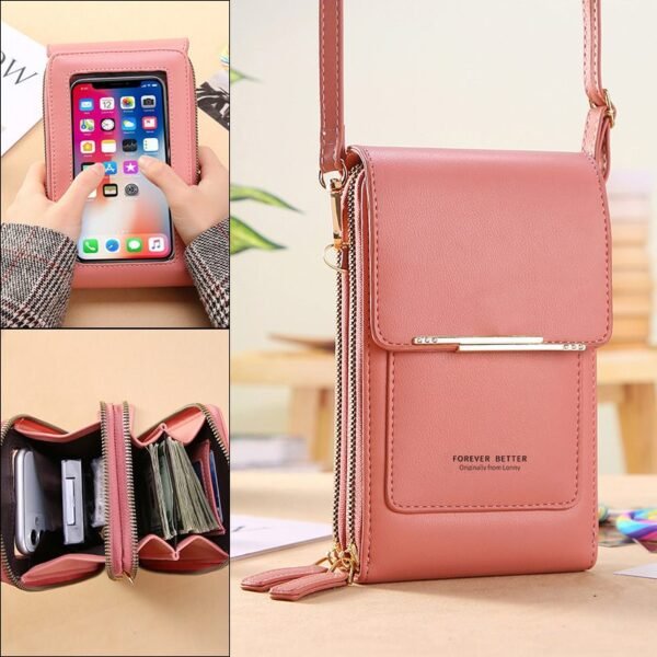 PU Leather Crossbody Phone Wallet